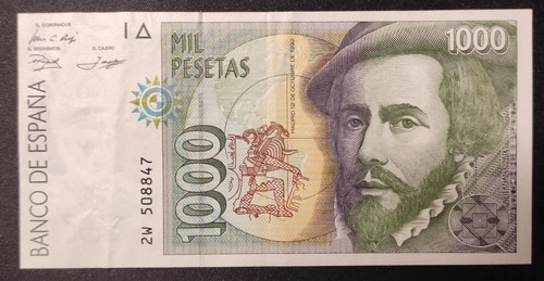 Espagne billet 1000 pesetas - billet,