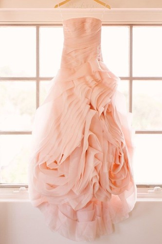 Robe mariée rose poudré - robe,
