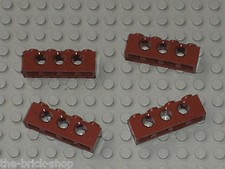 4 x LEGO RedBrown technic brick 1 x 4 ref 3701 /set 10144 6243 10233 70413 10188