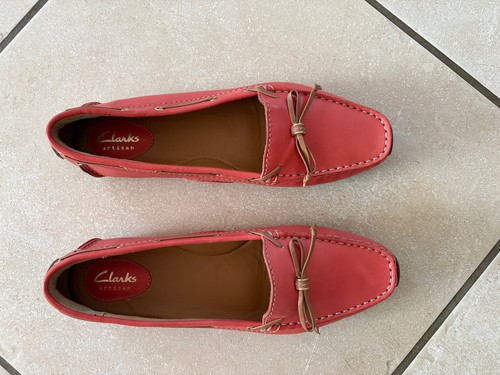 Mocassins cuir corail - en,