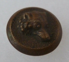 Bouton ancien Chasse Vénerie Rallye Equipage LOUP ou CHIEN 15mm PM Button
