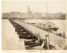Allemagne, Coblentz, le pont d'amarrage  vintage albumen print  Tirage al