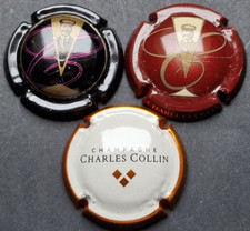 Lot lettres C3 - CHARLES COLLIN tête / 3 CAPSULES PLAQUES DE MUSELETS CHAMPAGNE