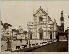 Giannini. Italie, Firenze, Chiesa di St. Croce  Vintage albumen print.  Tirage