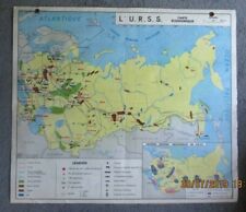 Carte géographique  scolaire   La Chine  -  L'URSS