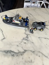 LOT PLAYMOBIL  POLICE BATEAU