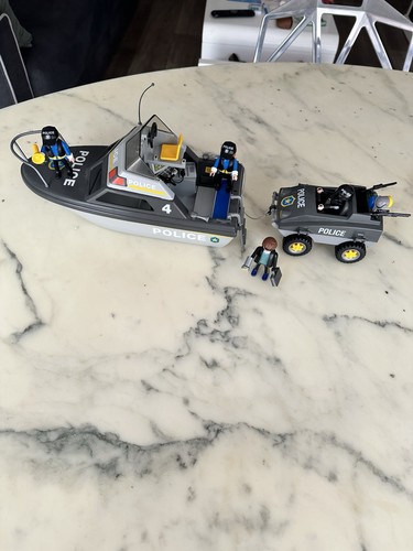 Lot playmobil police bateau - lot,