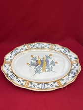 Plat ovale faïence décoré - plat,