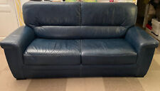 Canapé cuir buffle 3 places couleur bleue nuit