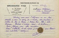 COYE-LA-FORET ( 60 )  A. FLANET / FABRIQUE DE BROSSES / COURRIER 1947