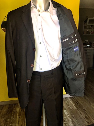 Luxueux costume moka rayé - luxueux,