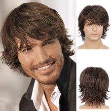 Perruque Brun Courte Homme