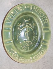 ANCIEN ET RARE CENDRIER VILLE DE DIGOIN SAONE ET LOIRE GRES ET POTERIE
