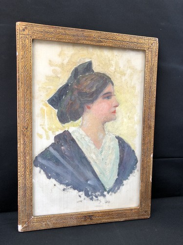 Huile sur panneau portrait - sur,