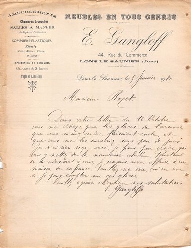 Facture 1920 meubles - facture,