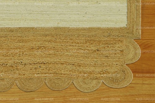 Festonné main tressé tapis - main,