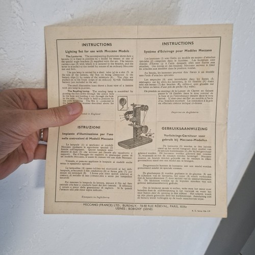 Meccano notice instruction - notice, d'instruction
