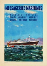BATEAU MESSAGERIES MARITIMES Rf193 - POSTER HQ 50x70cm d'une AFFICHE VINTAGE