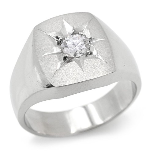 Bague chevalière diamant - chevalière,