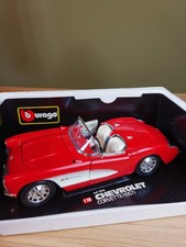 1:18 Burago 3024 Chevrolet Corvette 1957 Rouge/blanc
