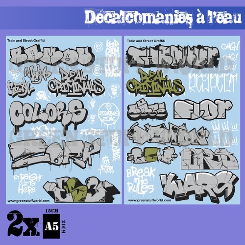 Decalcomanies eau mix - a,