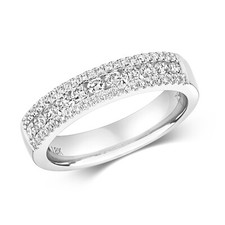 Bague Femme Semi Pavée Or Blanc 18 k/carat et Diamant 0.55 Carat