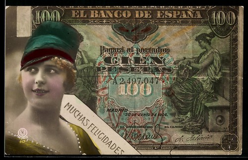 Carte postale billet espagnol