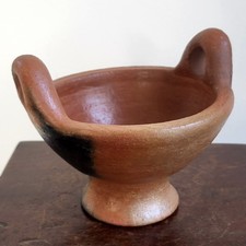 Poterie Touareg Bol à Oreilles Terre Cuite Cuisson Bois 12,5 cm Afrique Sahara 