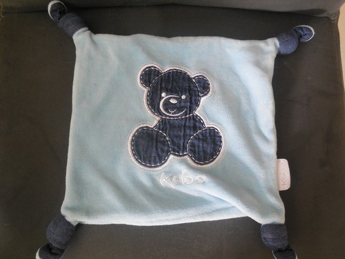 Doudou plat carré bleu - 88/,