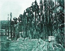 LES PEUPLIERS (Par Cézanne) - Gravure 19eme siècle Grand Format