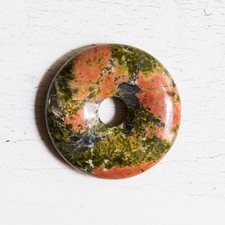 Donut pendentif UNAKITE 30mm Pierre naturelle Lithothérapie Rond Énergie