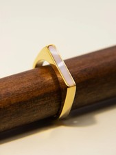 Bague Bar En Or Jaune 18K Sur