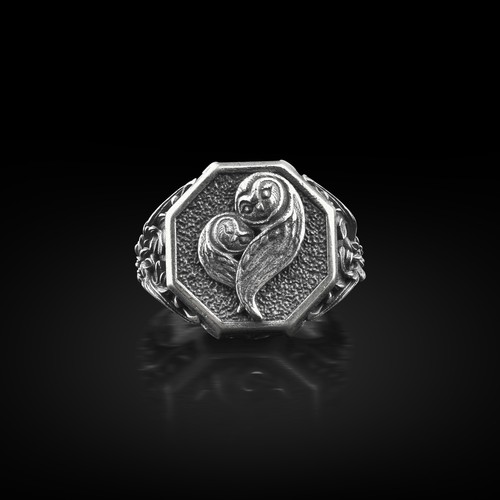 Bague chevalière homme - , en