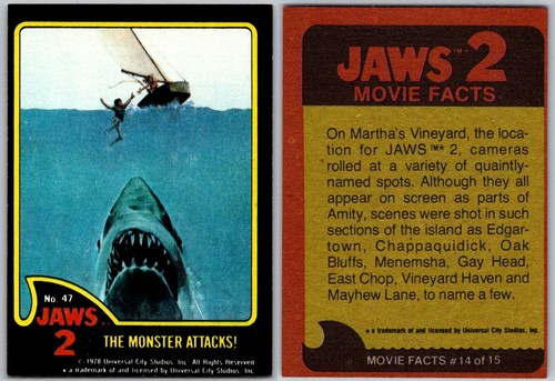 1978 topps jaws movie - jaws, 2