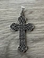 Pendentif croix ancienne - Metal Argenté
