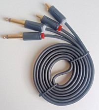 Câble Audio 2x Jack 6.35mm Mono Mâle TS (1/4 Pouce) vers 2x RCA Mâle - 150cm