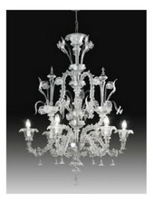 Lustre Classique Murano De Venise Transparent LEO-ZEUS-6-TRASP