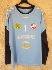 Maillot handball LIMOGES porté goal gardien de but n°1 bleu ciel HUMMEL XXL