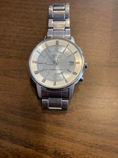 Citizen Eco-Drive Radio-Pilotée Date Argent Rond Solaire Montre Hommes Authentic