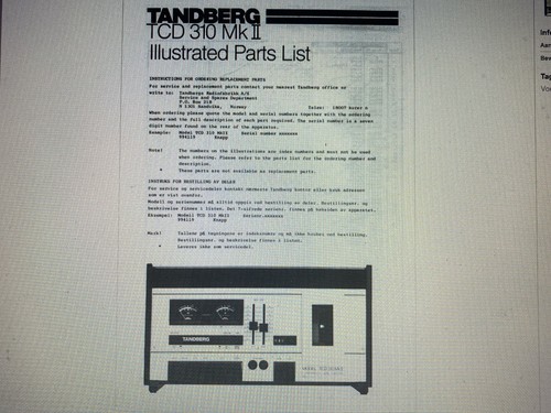 Tandberg tcd 310 ilustrated - tcd-310,