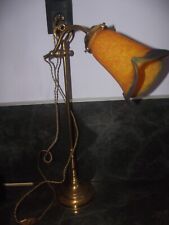 Lampe pivotante laiton Bureau ART DECO  Tulipe Pâte de Verre le verre Français