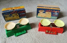 1960/70 Jouet Ancien Balance En Boite Epicerie Vintage Marché Commerce Poupée