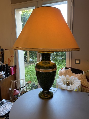 Grande lampe céramique verte