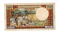 MALGACHE  BILLET 100 FRANCS  ROAPOLO ARIARY ND 1966 P57 MALAGASY DANSEURS VF+