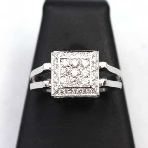 Bague pavé diamants naturels - bague,