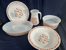 lot 5 pièces de forme arcopal modele scania petite fleur vintage