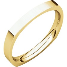 Bague De Mariage Confort En Or Jaune 18K Poli Brillant Carré De 2,5 Mm