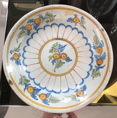 Ancien plat faïence xixéme - ancien,