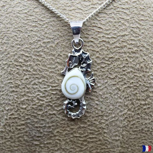 Pendentif hippocampe argent