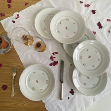 6 assiettes plates porcelaine
